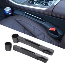 Advanced 3-in-1 Car Seat Gap Filler Organizer 2 Packs, PU Leather Console Side S