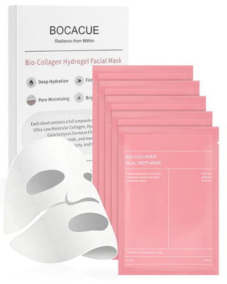 Bio-Collagen Hydrogel Sheet Mask, Overnight Face Mask for Radiant, Glowing Skin,