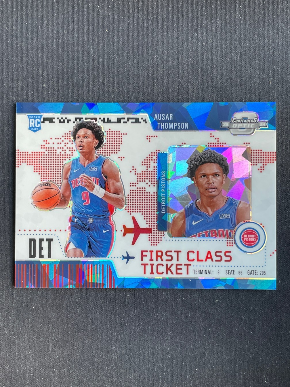 Ausar Thompson 2023-24 Contenders Optic First Class Ticket Red Ice /175 RC #13