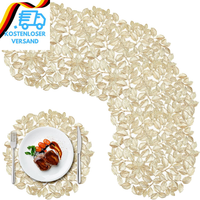 Platzsets Gold Abwaschbar Rund 6Er Set Tischsets Pvc Rund Abwaschbar Platzdeckch