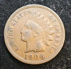 VF 1906 Bronze Indian Head Cent KM# 90a