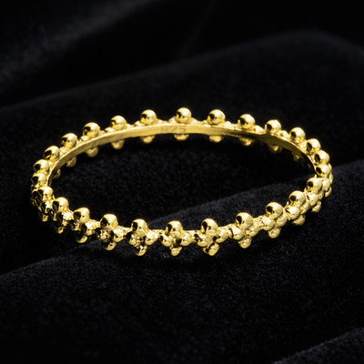 Ausgefallener dünner Bandring 9 kt Gelbgold vergoldet gepunzt British Made Größe J - T
