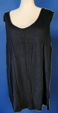 Laura Scott Woman 3x Black Stretch High Low Scoop Neck Tank Top