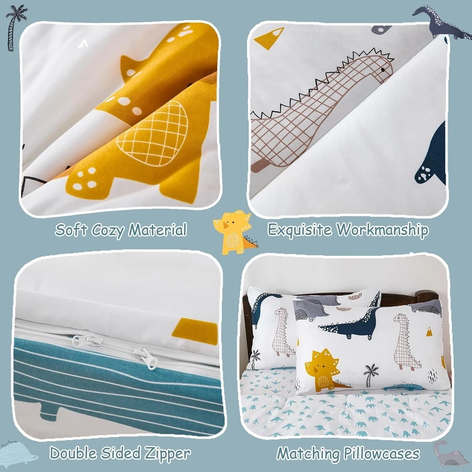 DJY Zipper Bedding Set Twin, Dinosaur Bedding Sets for Boys, Kids Comforter Set - Image 4 of 4