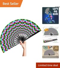 Lightweight Large Rave Folding Fan - Fashionable Accessory for Performances