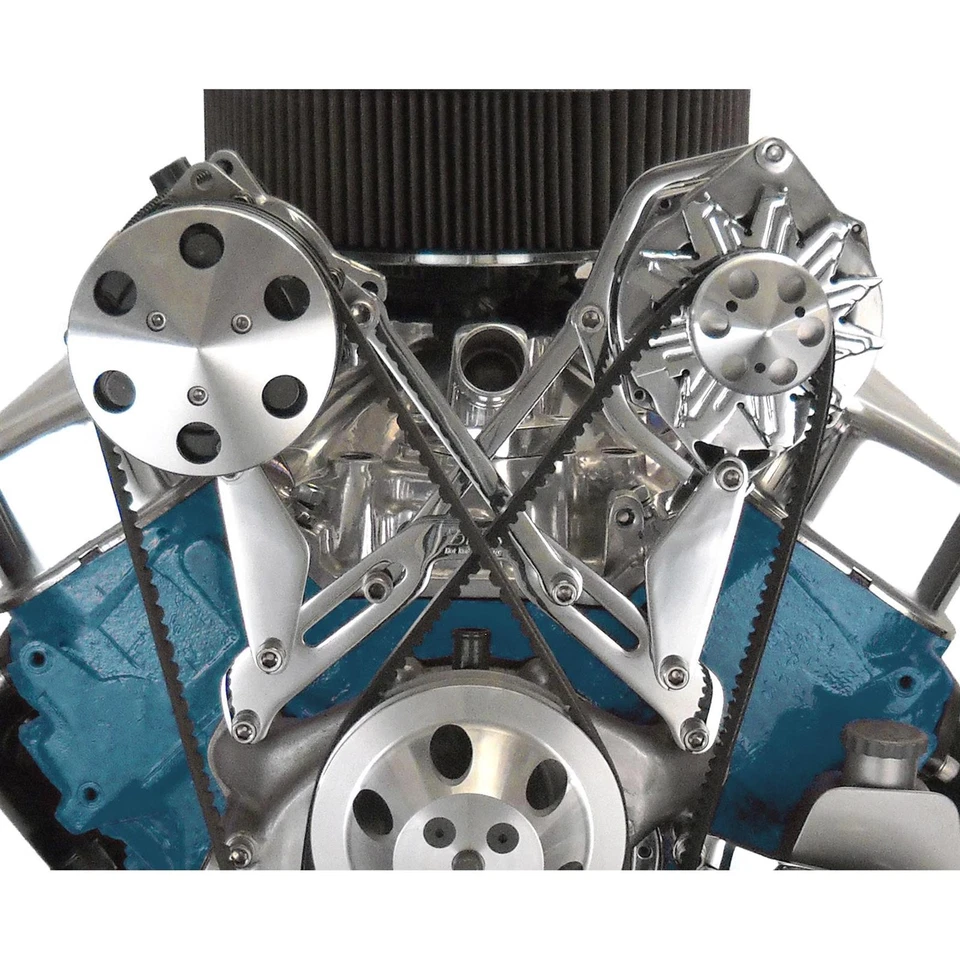 Bills Hot Rod Co.400 Series A/C Unit/Alternator Bracket Set, BBC, Black - Image 2 of 4