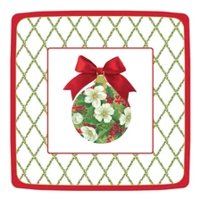Caspari - Ornament and Trellis Square Paper Salad and Dessert Plates