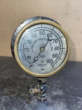 Antique Brass Ashton Gauge Sprinkler Vapor Car Heating Co Steampunk Mancave 