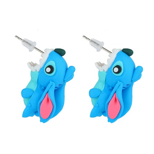 1 Pair Anime Lilo & Stitch Stitch Earrings Cute Anime Carton Ear Studs Jewelry - Picture 2 of 2