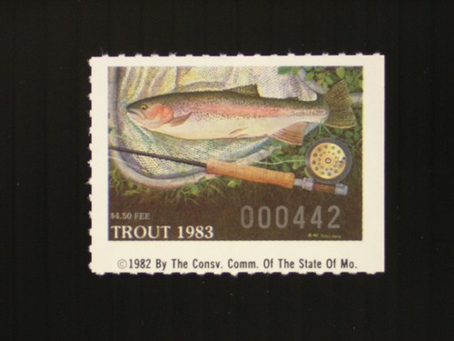 Terry L. Martin 1983 Missouri Trout Stamp & Print LE/90 Artist Proof Fishing - Picture 3 of 3