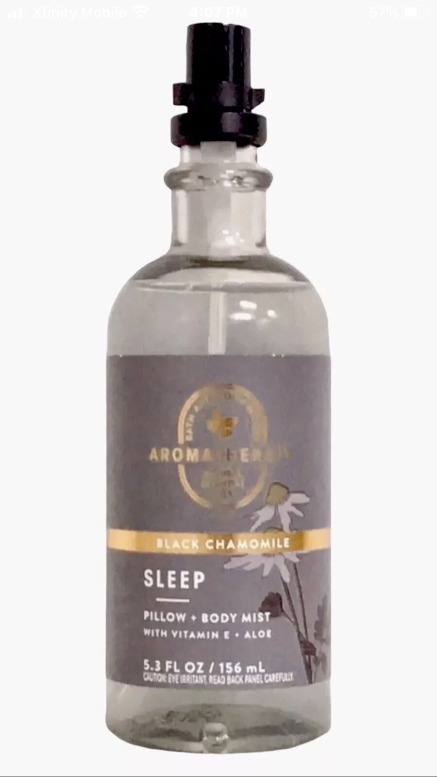 BATH AND BODY WORKS BLACK CHAMOMILE PILLOW & BODY MIST SPRAY 5.3 FL OZ