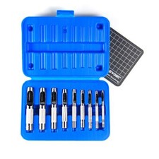 9 Pieces Hollow Punch Set 1/8"-1/2" with A Free Cutting MAT, Leather Hole Punc