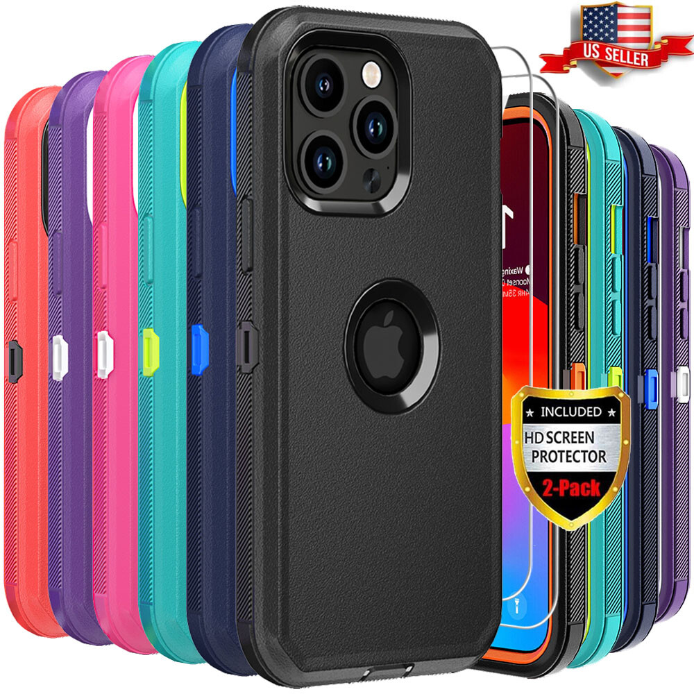 For iPhone 15 Pro Max 15 Case Shockproof Cover+Tempered Glass Screen Protector-image