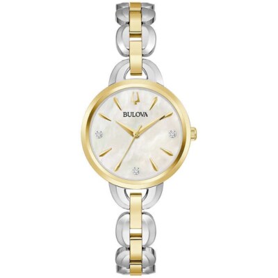 Bulova Women’s Classic Diamond Two-Tone Watch Amazon.com: Bulova Ladies main image 4