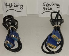 VGA 15-Pins Male MONITOR Cable Select 4 Ft-Silver - 5 Ft-Gold as available, BLUE