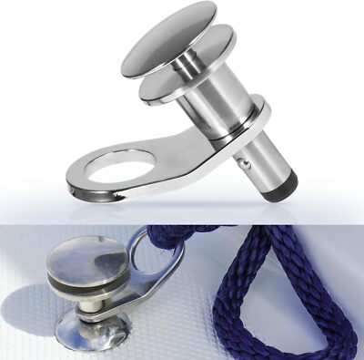 1/2'' Marine Stainless Steel Quick-Release Boat Fender Holder Mount Cleat Hook