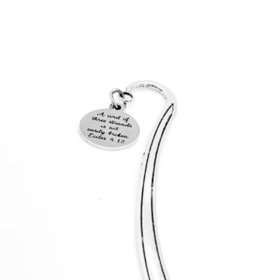 A Cord Of Three Strands Is Not Easily Broken Charm Bookmark, Ecclesiastes 4 12
