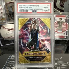 2021 Prizm Draft Picks Jayson Tatum Fireworks Gold Shimmer Prizm! #4/10