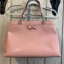 Kate Spade Small Pink Trendy Bow Tote Bag for Women - Good Condition