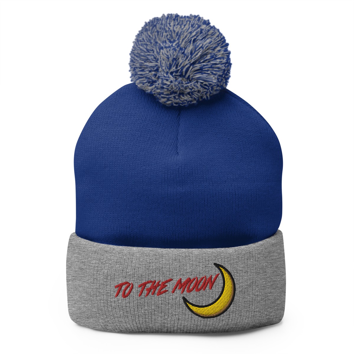To The Moon Crypto Tokens Coins Meme Stocks Pom-Pom Beanie Cap