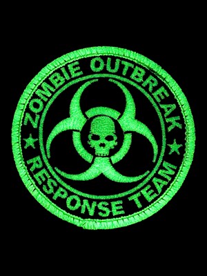 ZOMBIE OUTBREAK RESPONSE TEAM BIOHAZARD SKULL GLOW TACTICAL SWAT