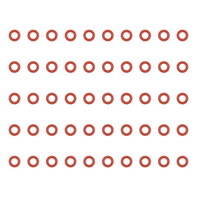 50pcs Silicone O Ring 2mm ID 4mm OD 1mm Width VMQ Washer Gasket Sealing Red