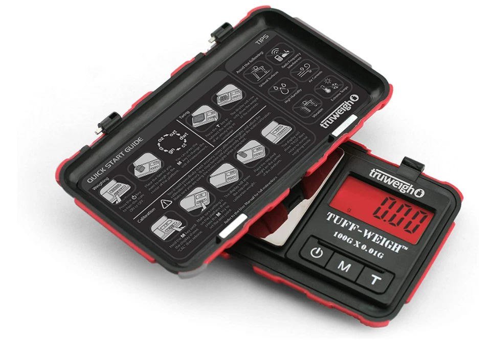 Mini Bascula Digital Tuff-weigh 1000 Gx 0.1 G Negro / Rojo - Imagen 3 de 4