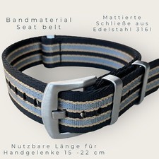 NATO Strap in verschiedenen Bandbreiten Uhr Armband sand grau schwarz gestreift