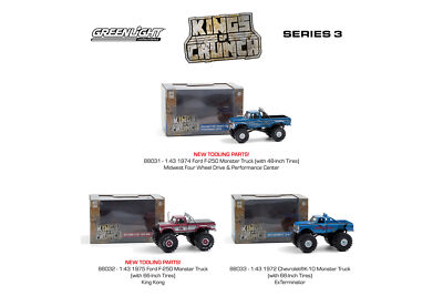 GREENLIGHT KINGS OF CRUNCH SERIES 3 DIECAST CAR SET - 3 1/43 SCALE