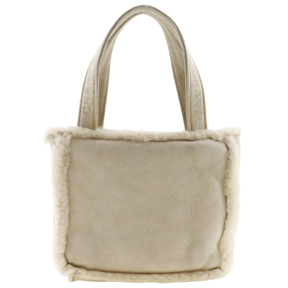 CHANEL handle logo Handbag Mini tote beige Mouton Women
