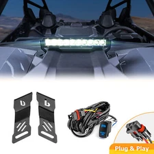 WEISEN Hood 10-11" LED Light Bar Mount w/Wire For Polaris RZR Pro R 2022-2025