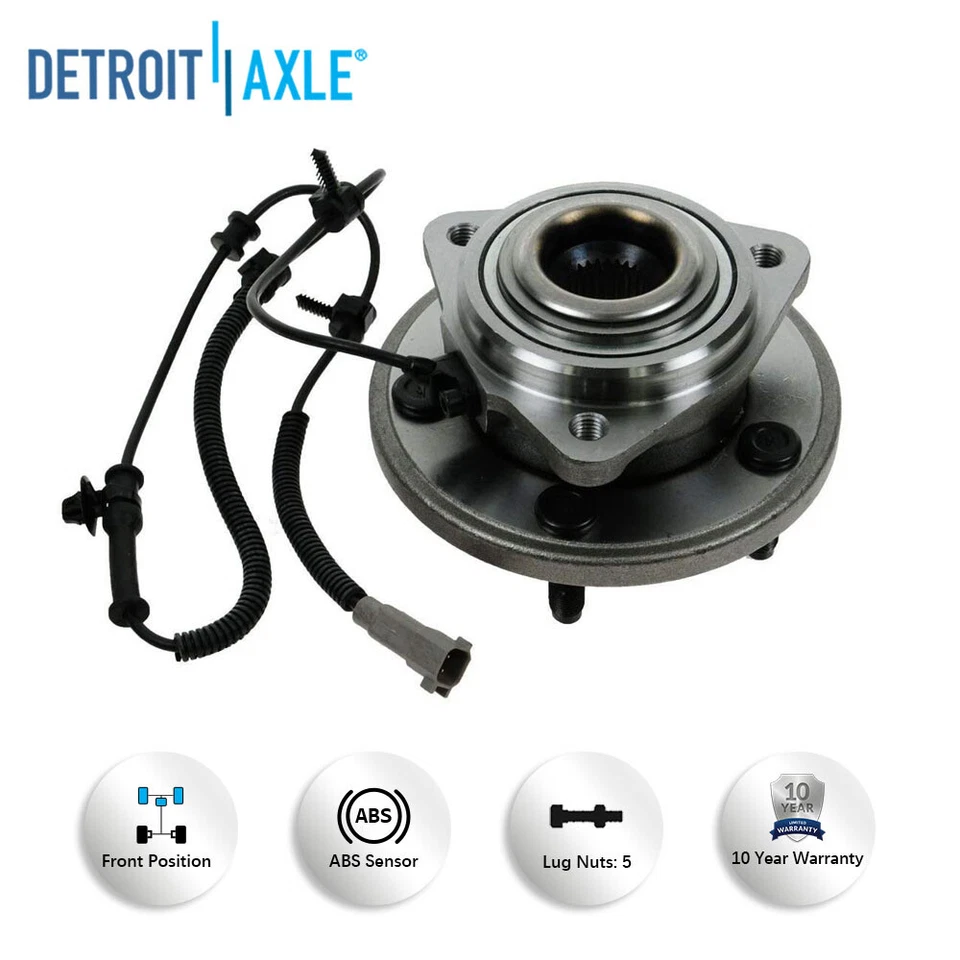 Front & Rear Brake Rotors + Ceramic Pads Wheel Hub Bearing for 05-10 Commander - Image 4 of 4