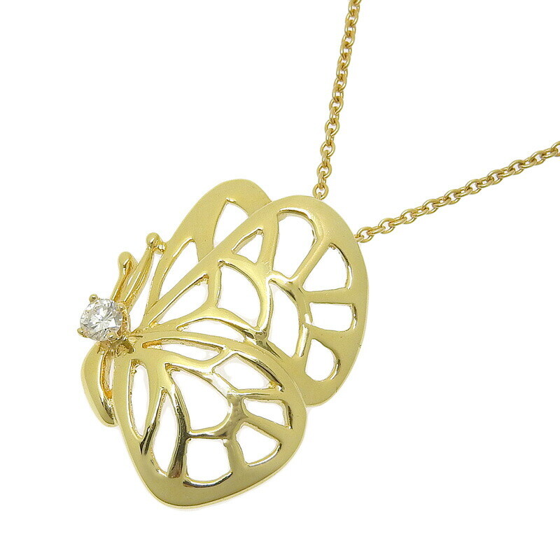 Tiffany & Co. Butterfly Diamond K18YG L:40cm Necklace From