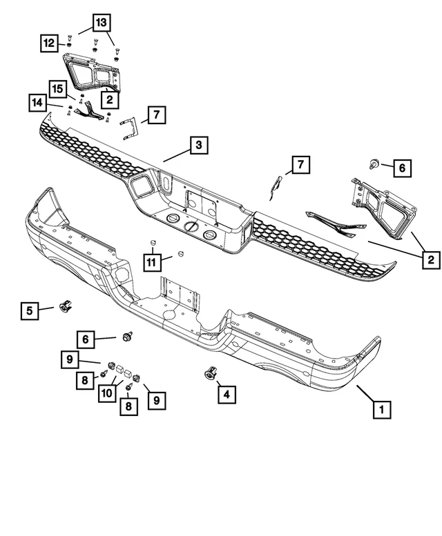 Chrome Steel Rear Bumper For 2013-2018 RAM 2500 3500 without park assist sensors Foto 4 de 4