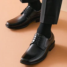 Men's Lace-Up Square Toe Oxford Business Formal Flexible Wedding Dress Shoes