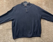 Tasso Elba Sweater Mens XXL Black Quarter Zip Pullover Long Sleeve Warm Cotton