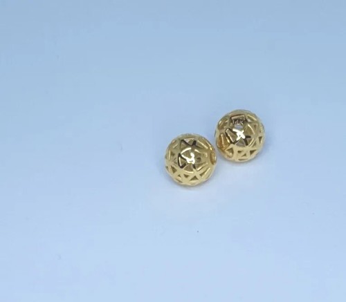 14K Solid Gold Fancy Round Beads For Jewelry Beads Sphere Spacer Beads Findings. - Picture 2 of 6