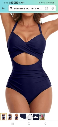 Eomenie Women's One Piece Tummy Control Cutout High Waisted SwimSuit,New, Size M