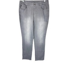 Belle by Kim Gravel TripleLuxe Regular Denim Straight Leg Jeans Platinum Size 12