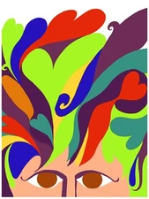 Wall Decor Poster.Fine Graphic Art Design.Brown Eye Girl.Love.Room Home Art.592