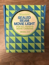 Keystone 333 Sealed Beam Movie Light - Original Box W/manual & Hardware - Works!