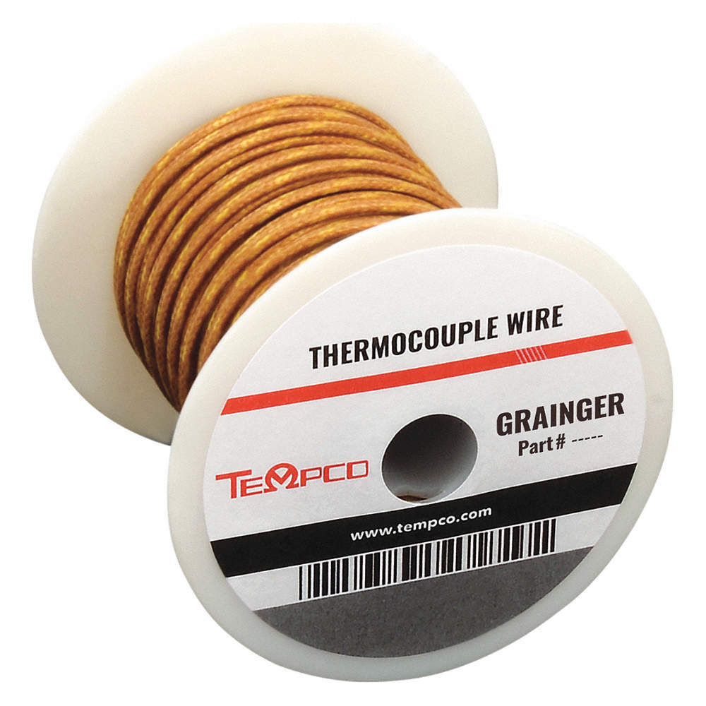 TEMPCO TCWR-1007 Thermocouple Wire,K,20AWG,Brn,250ft 3HWL2