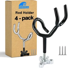 4PCS Sure Grip Steel 25 Degree Angle Rod Holder Fishing Boat Pod Marine 3/8 Inch