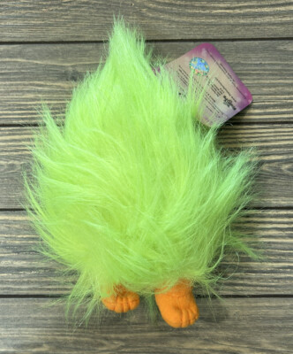Dreamworks Toy Factory Trolls 2017 Fuzzbert Neon Green Hairy 10'' Stuffed Plush