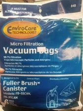 Fuller Brush Canister Vacuum Bags FB-SSCAN FB-PTCAN (6 Pack)