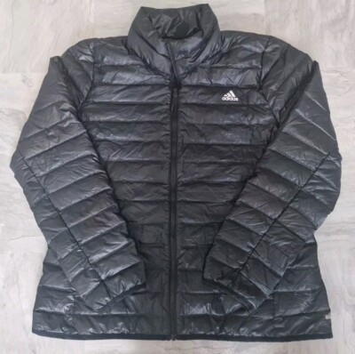 Adidas Down Black Hooded Puffer Parka Jacket Men Size XL BQ7782/Varilite