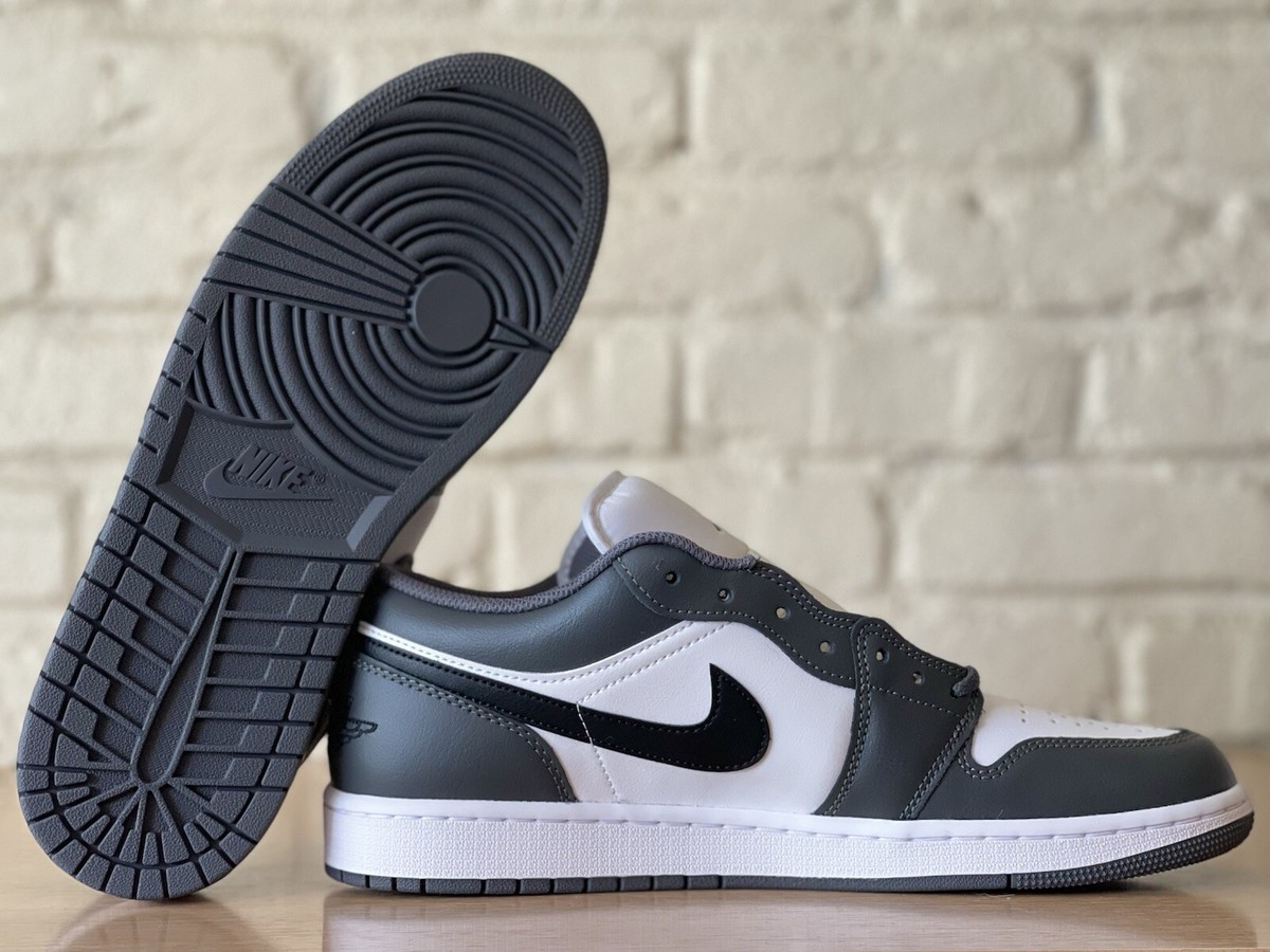 Nike Air Jordan 1 Low Retro Shoes Men Size 14 White Black Iron