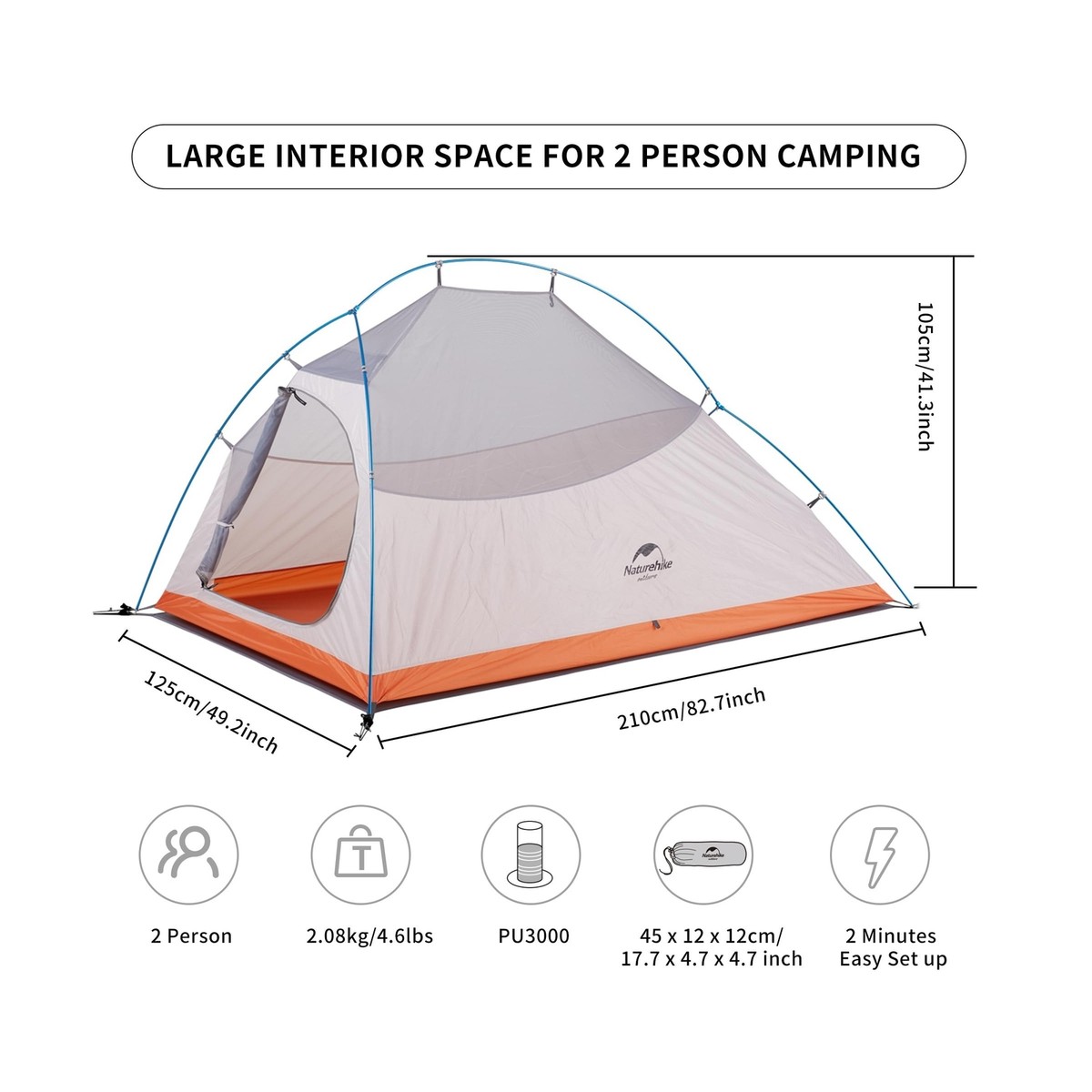 Naturehike Cloud-Up 2 Person Tent Lightweight Backpacking