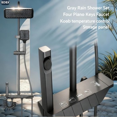 BDBX Piano Key 4 Function Wall Mounted Shower Faucet Set, Modern Bathroom Shower