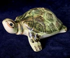 Unmarked Brush McCoy Pottery Garden Turtle Figure Hand Painted